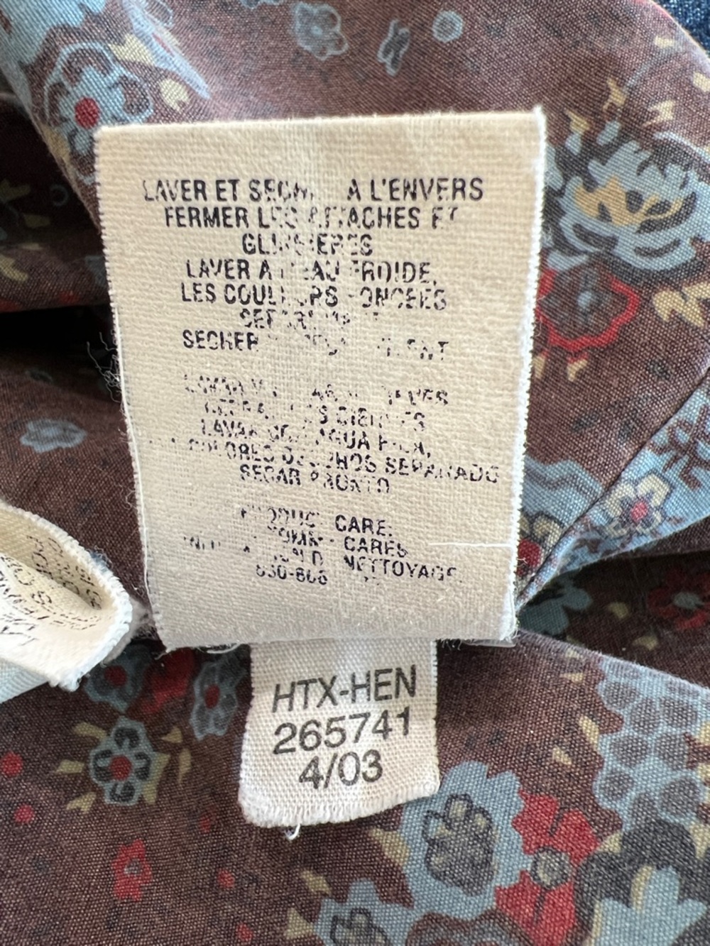 Tommy Hilfiger Y2K Stretch Denim Coat Floral Paisley Lined Long Jacket Size L - Picture 13 of 16